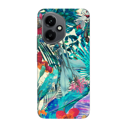 Honor Magic 400 Blue laves tropical Transparent Silicone TPU Θήκη